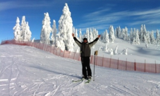 Just one of Gary's many activities... singing atop mountains!